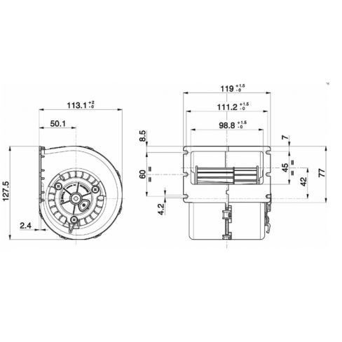 DMUCHAWA SPAL 008-A100-93D 12V 1 SPEED DEUTZ