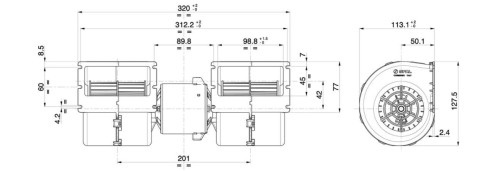 WENTYLATOR DMUCHAWA SPAL 008-A54-02 12V 3 SPEED RPA3VCV - 2