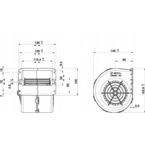 DMUCHAWA SPAL 009-A70-74D 12V 3 SPEED RPA3VCB