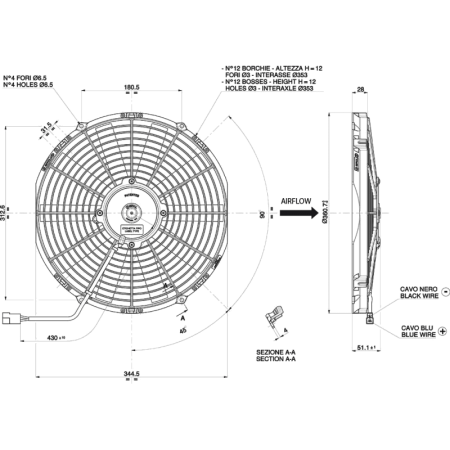 WENTYLATOR SPAL VA13-BP9/C-35A 24V SSĄCY 330mm