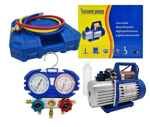 Pompa próżniowa z olejem SPV125 70l/min + Manometry R32, R410A,R404A, R449A