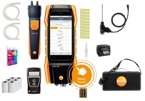 Analizator spalin TESTO 300 Z Drukarką CO O2 + Miernik różnicy ciśnień TESTO 510i - 1
