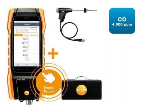 Analizator spalin z sensorem TESTO 300 dotykowy ekran CO O2 - 1