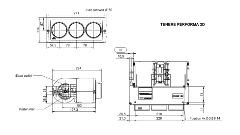Nagrzewnica wodna SIROCCO TENERE PERFORMA 3D60 12V - 4