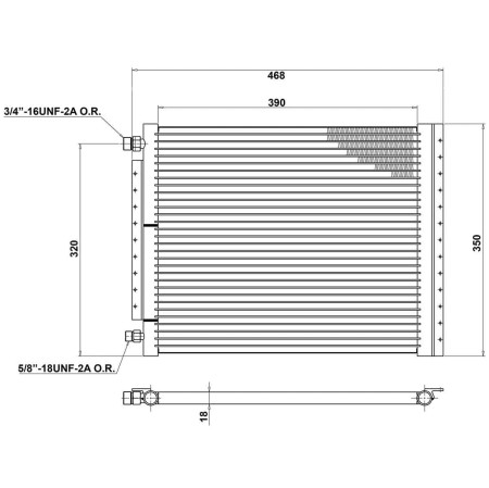 CHŁODNICA SKRAPLACZ UNIWERSALNA 390x350x19 mm