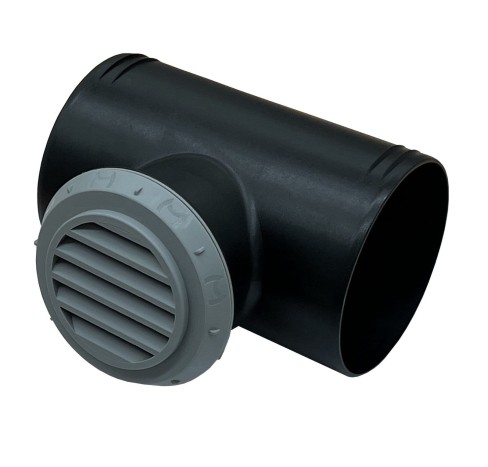 TRÓJNIK 90/60/90mm Z WYLOTEM POWIETRZA KRATKA SZARY