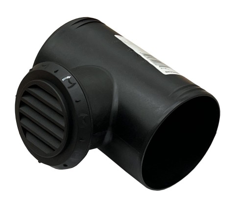 TRÓJNIK 90/60/90mm Z WYLOTEM POWIETRZA KRATKA CZARNY