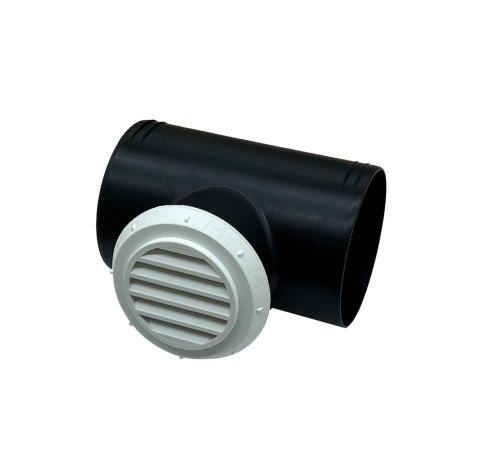 TRÓJNIK 90/60/90mm Z WYLOTEM POWIETRZA KRATKA BIAŁY