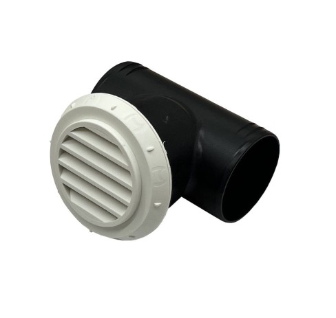 TRÓJNIK POWIETRZA 60/60/60 Z WYLOTEM KRATKA T60mm BIAŁY
