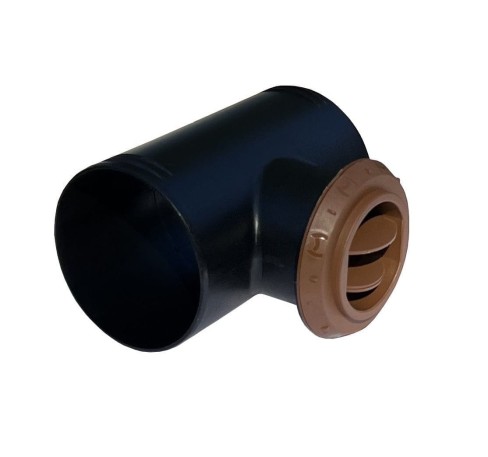 TRÓJNIK 90/60/90mm Z WYLOTEM ZAMYKANY BRĄZOWY