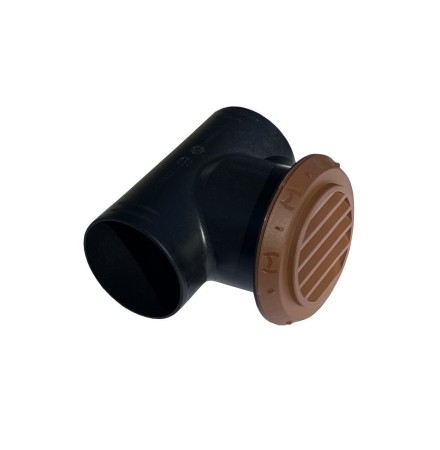 TRÓJNIK POWIETRZA 60/60/60 Z WYLOTEM KRATKA 60mm BRĄZOWY