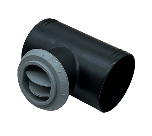 TRÓJNIK 90/60/90mm Z WYLOTEM POWIETRZA ZAMYKANY SZARY