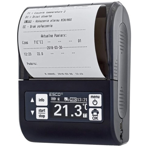Rejestrator temperatury DR203 ESCO + 2 czujniki Bezprzewodowe + Świadectwo