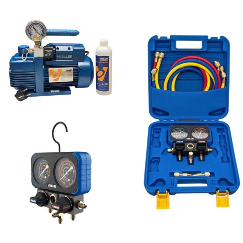 Pompa Próżniowa VALUE V-i120SV 51 l/min 1-stopniowa + Manometry Value VRM2-B-0801