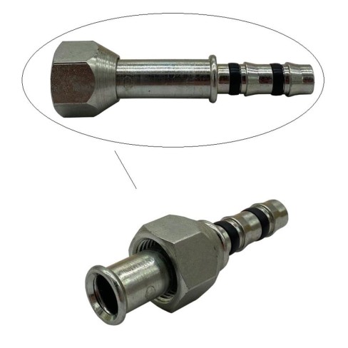 Końcówka do Węży Klimatyzacji (Frigoclic) - 45 SAE PROSTA ŻEŃSKA - UNF - na wąż 13mm klucz 27