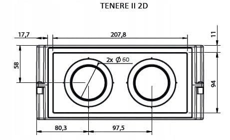 Nagrzewnica wodna Siroco Tenere II wersja 2 wyloty D60 12V 01600066