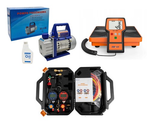 Pompa próżniowa VP115 +Manoemetry CEL2302+Waga Elitech CEL2001.jpg