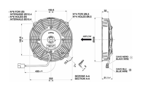 WENTYLATOR SPAL VA14-AP7/C-34S TŁOCZĄCY 190mm - 1