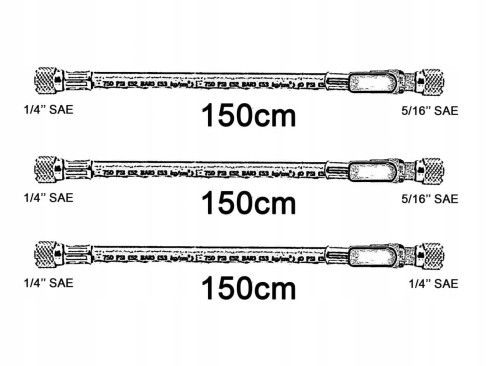Zestaw węży serwisowych REFCO 150cm z zaworem odcinającym 1/2″ SAE - 1