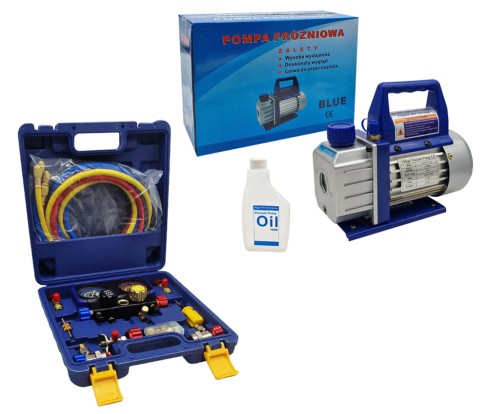 Zestaw manometrów z wężami R22 R32 R134A R410A + Pompa próżniowa VP115.jpg