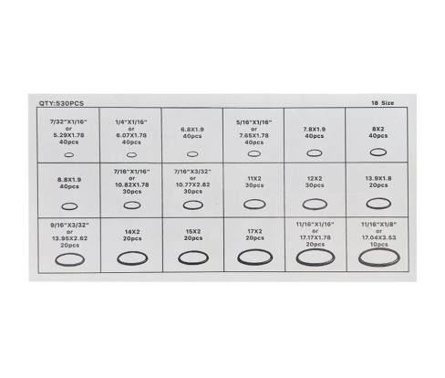 oringi naklejka.jpgUniwersalny zestaw oringów 530 sztuk oringi, uszczelki do klimatyzacji