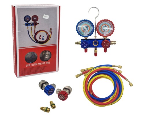 Zestaw manometrów manometry z wężami + szybkozłącza HP LP R134a.jpg