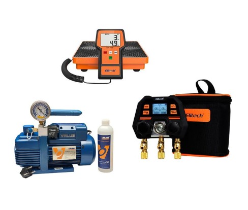 Waga ELITECH LMC-100F+ Manometr elektroniczne ELITECH MS-100 + Pompa próżniowa Value V-i120SV