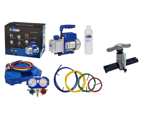 Pompa próżniowa Aitcool VP115 + Manometry Aitcool R32 R410A + Zestaw prętów + Kielicharka.jpg