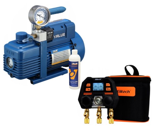 Zestaw narzędzi Manometr elektroniczne ELITECH MS-100 + Pompa próżniowa Value V-i220SV.jpg