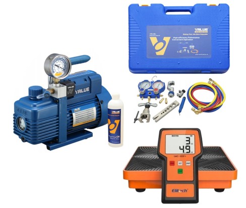 Zestaw narzędzi do montażu serwisu Pompa Próżniowa VALUE V-i220SV + Manometry Value VTB-5B-I R32 + Waga LMC-100F+.jpg