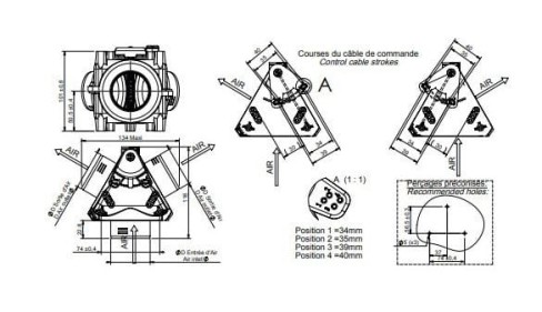 TRÓJNIK POWIETRZA SIROCO Y 60mm ZE STEROWANIEM - 1