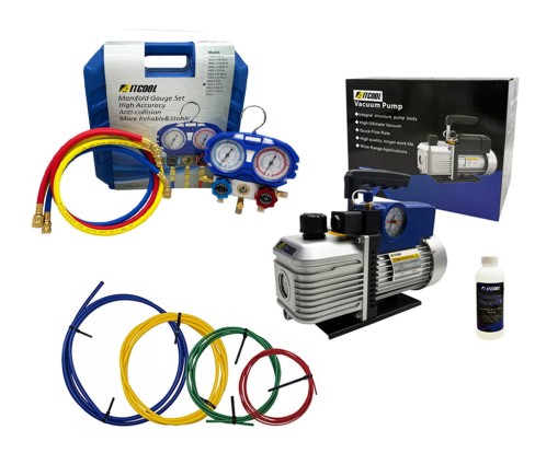 Pompa próżniowa do klimatyzacji Aitcool VP260M-SG 142L/min Dwustopniowa z manometrem + Manometry R32 R410A + Wkłady do gięcia.jpg