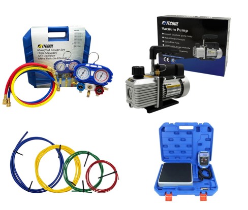 Zestaw Aitcool Pompa próżniowa VP120M 51L/min + Manometry R32 R410A + Wkłady do gięcia + Waga.jpg