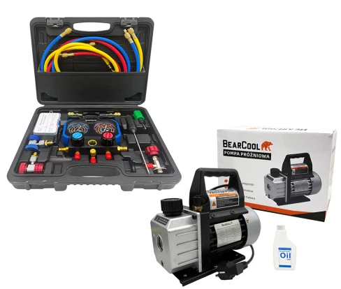 zestaw manometry przewody szybkozlaczki r134a + pompa próżniowa Bearcool.jpg