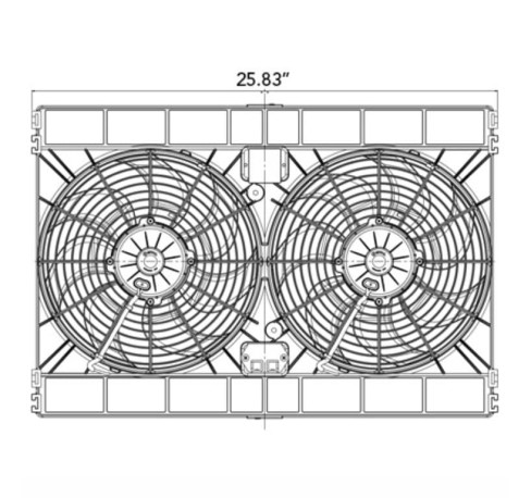 WENTYLATOR PODWÓJNY SPAL 12V 2VA50-AP70/LL-AP72/LL/F-66A SSĄCY - 1