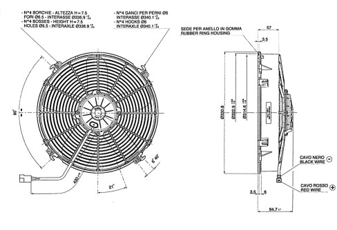 WENTYLATOR SPAL 24V VA34-BP70/LL-36A SSĄCY 305mm - 1