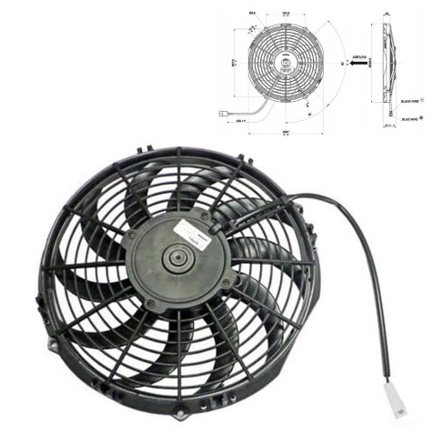 WENTYLATOR OSIOWY SPAL 12V VA09-AP12/C-54S TŁOCZĄCY 280mm