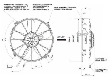 WENTYLATOR OSIOWY SPAL 12V VA01-AP70/LL-36A 305mm SSĄCY - 1