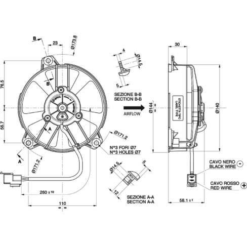 WENTYLATOR OSIOWY SPAL 24V VA31-B100-46A SSĄCY 130mm - 1